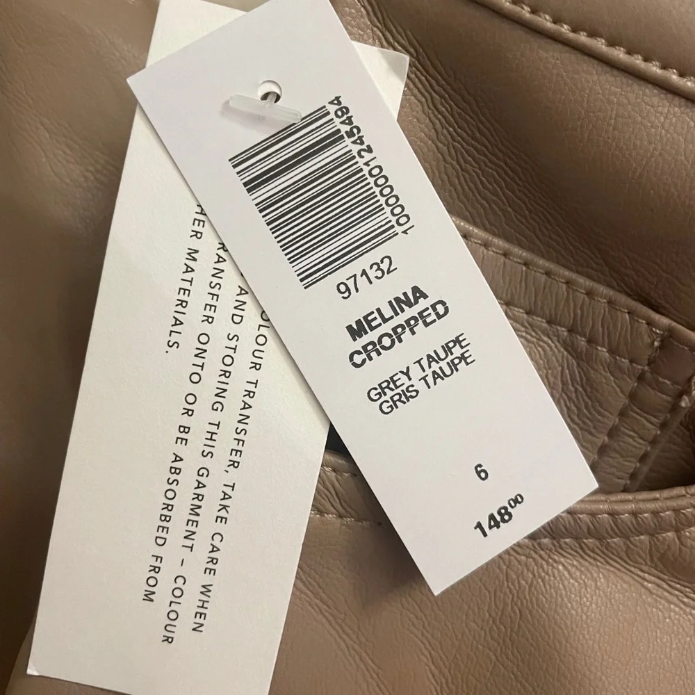 NWT Aritzia- Wilfred Melina Leather Cropped Pants - Picture 7 of 8